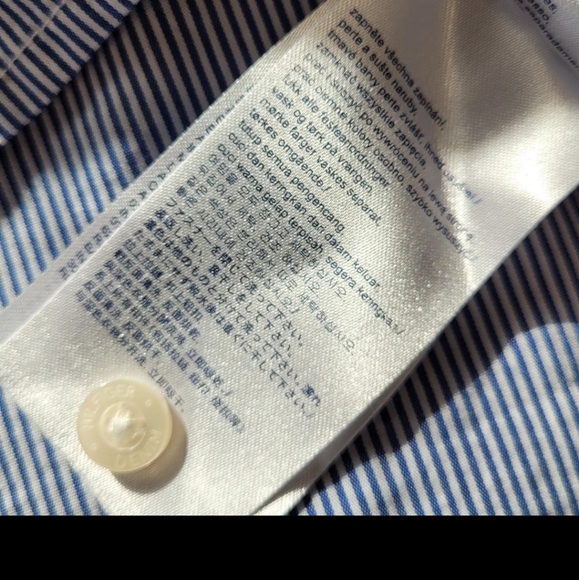 Tommy Hilfiger Off the shoulder blue & White Peasant Top SZ Small - Picture 9 of 12